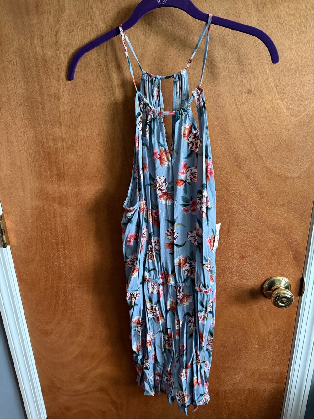 Aeropostale Blue Floral Halter Chemise